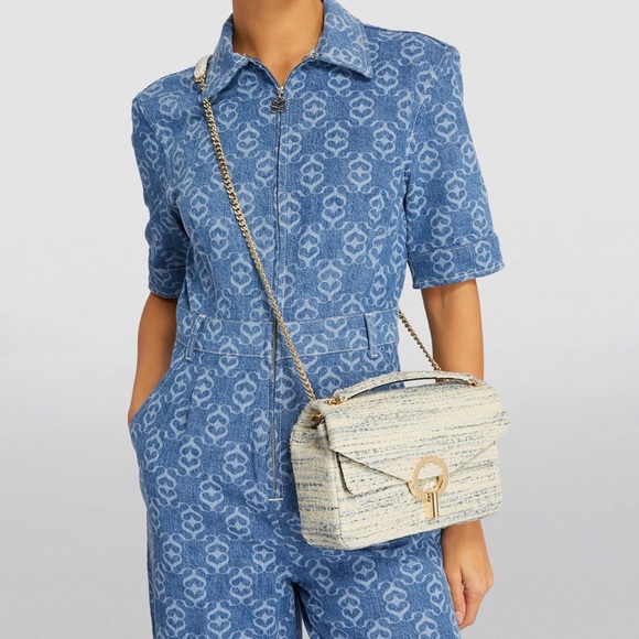 NWOT Sandro Tweed Yza shoulder bag in bleu - Picture 2 of 14